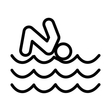 diving person water outline icon clip art preview