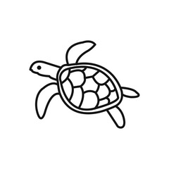 turtle icon Black line art vector