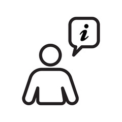 User information icon Black line art vector