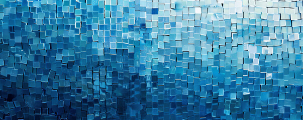 A monochromatic mosaic pixel background in varying shades of blue. The subtle changes in color and pixel arrangement create a calm and cohesive pattern.