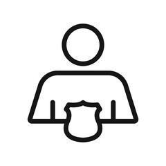 Fototapeta premium User protection shield icon Black line art vector