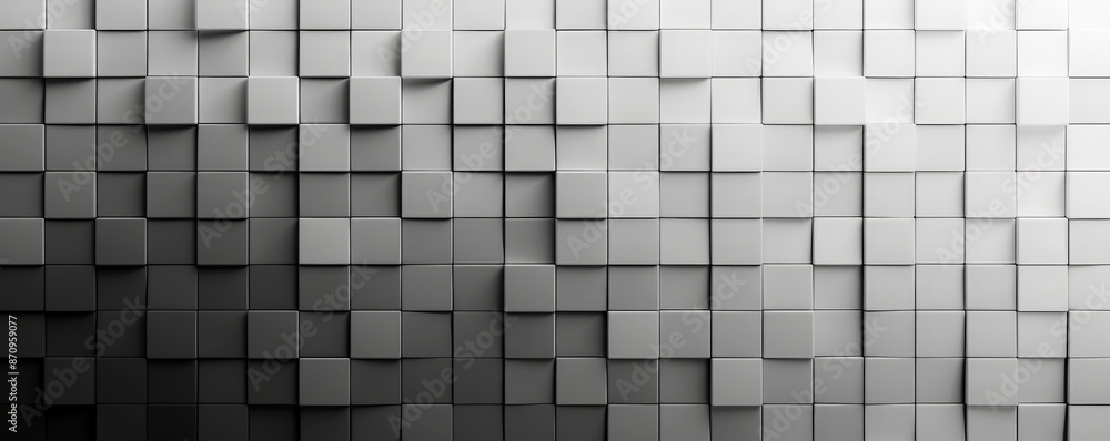 Poster a mosaic pixel background with a gradient from black to white. the high contrast between the pixels 