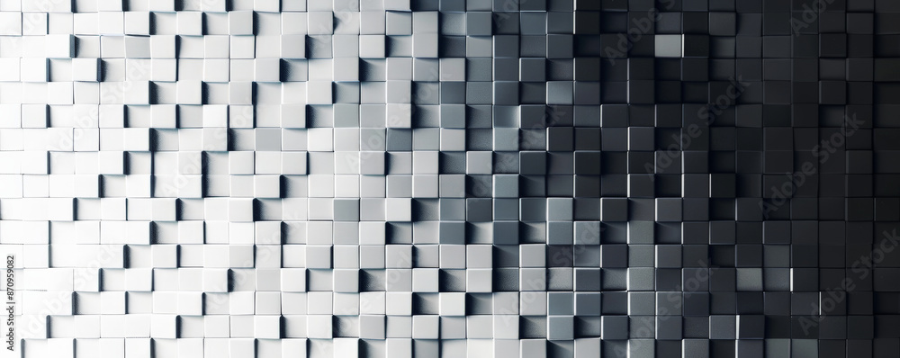 Aufkleber a mosaic pixel background with a gradient from black to white. the smooth transition and high contra