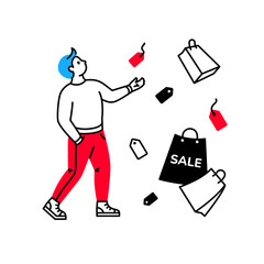 Man shopping during a sale