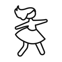 woman dancing icon Black line art vector