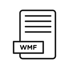 WMF File Document Icon Black line art vector