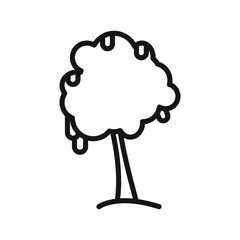 Winter tree icon Black line art vector