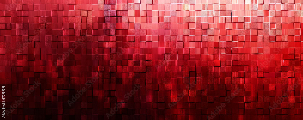 Poster a mosaic pixel background with a gradient from dark to light red. the smooth transition and pixelate