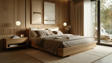 bedroom beige wood