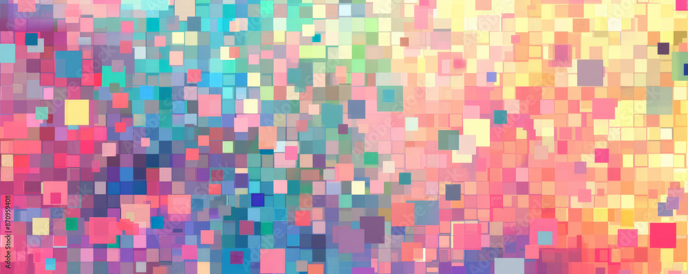 Aufkleber a mosaic pixel background with a mix of bright and pastel colors, creating a harmonious and cheerful