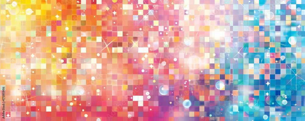 Aufkleber a mosaic pixel background with a mix of bright and pastel colors, creating a harmonious and cheerful
