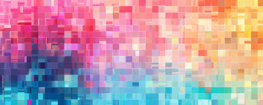 Aufkleber a mosaic pixel background with a mix of bright and pastel colors, creating a harmonious and cheerful