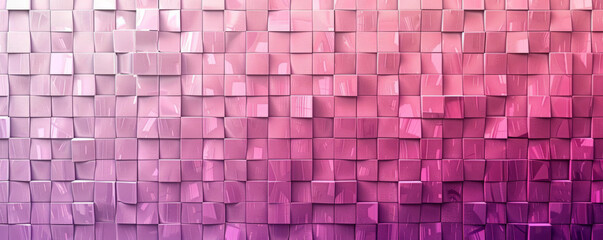 A mosaic pixel background with a gradient from pink to purple. The smooth transition and pixelated design create a romantic and dreamy pattern.