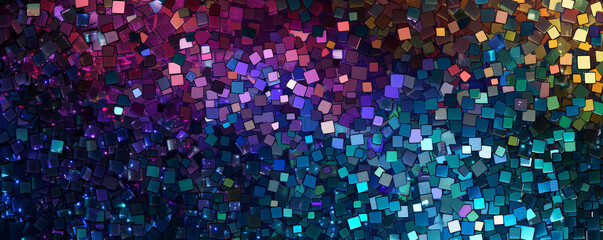 A mosaic pixel background with a mix of jewel tones like sapphire, emerald, and amethyst. The rich colors and pixel arrangement create a luxurious and vibrant design.