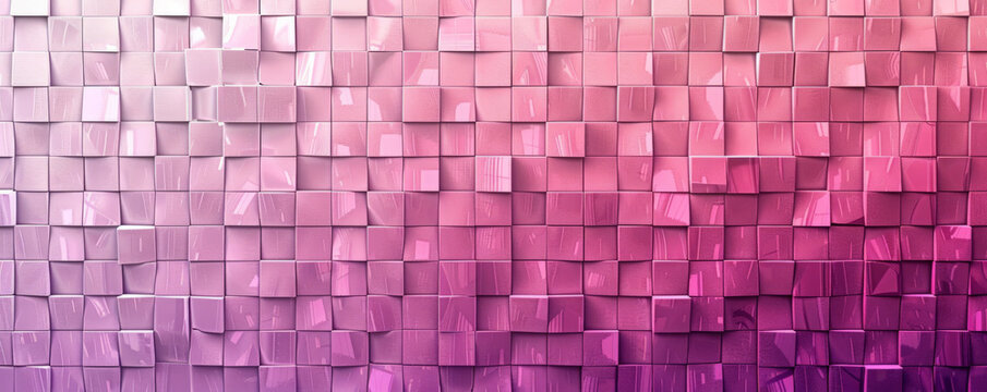 A mosaic pixel background with a gradient from pink to purple. The smooth transition and pixelated design create a romantic and dreamy pattern.