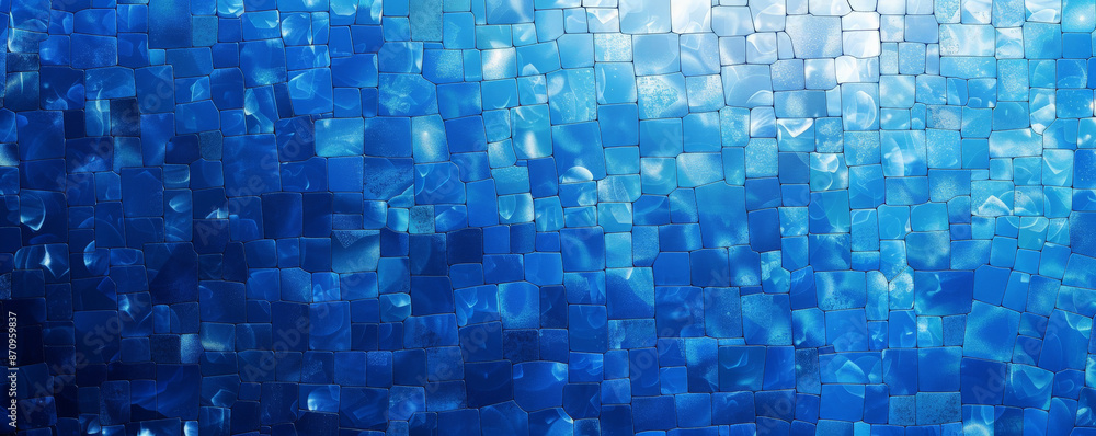 Aufkleber a mosaic pixel background with shades of blue, creating a calm and serene pattern. the varied shades
