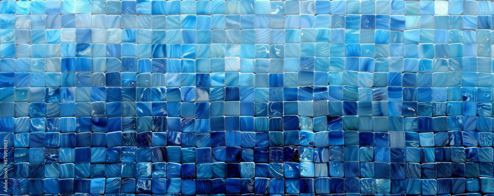 Aufkleber a mosaic pixel background with shades of blue, creating a calm and serene pattern. the varied shades