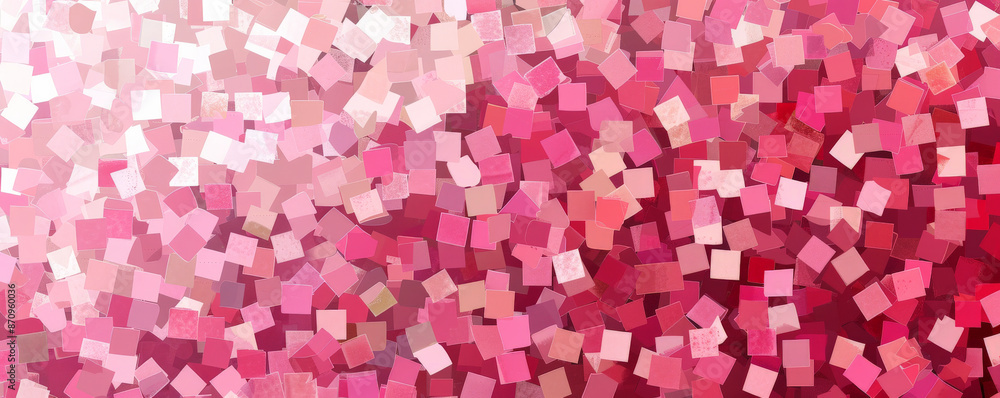 Aufkleber a mosaic pixel background with shades of pink, creating a romantic and dreamy pattern. the varied sh