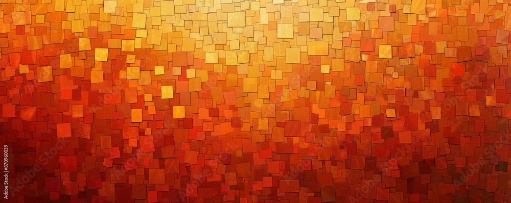 Aufkleber a mosaic pixel background with shades of orange, creating a warm and energetic pattern. the varied s