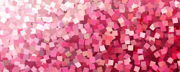 A mosaic pixel background with shades of pink, creating a romantic and dreamy pattern. The varied shades add depth and interest to the design.