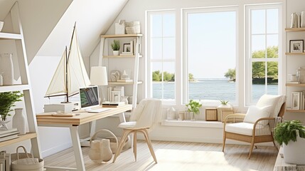 Fototapeta premium nautical coastal home interior