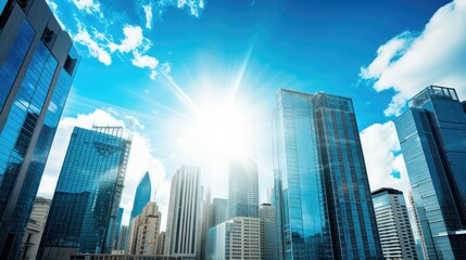 urban sunny skies background