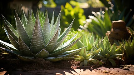Obraz premium garden aloe succulent