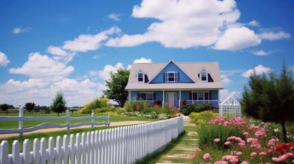 simplicity blue sky house