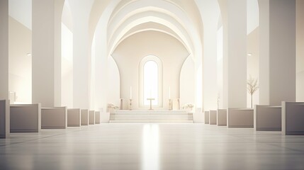 Fototapeta premium minimalist blurred modern church interior