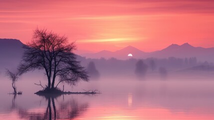 Fototapeta premium landscape peony pink