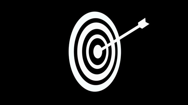 2D Target goal icon. Marketing targeting strategy symbol. Aim target with arrow sign. Archery or goal strategy. The colorful icon in the circle button.