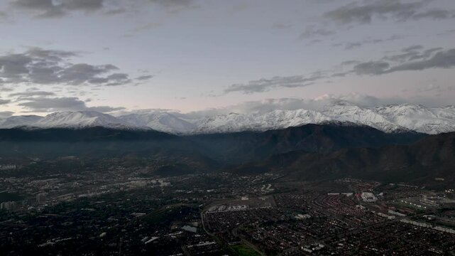 Andes mountain range time lapse Santiago, Chile