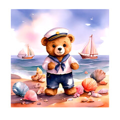 watercolor teddy bear

