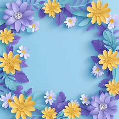 Obraz premium frame with flowers