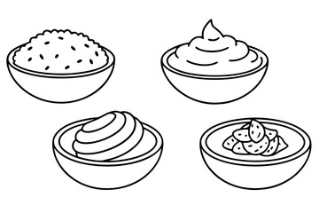 Hummus line art design charming dip collection