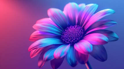 Obraz premium A vibrant flower with glowing petals in abstract vivid colors
