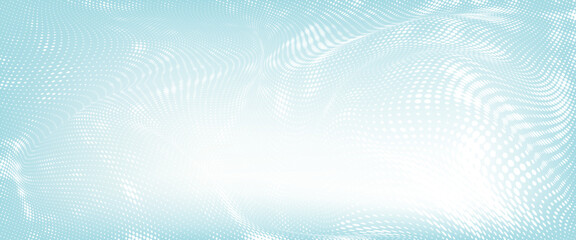 Abstract dot white blue wave pattern gradient texture technology background vector