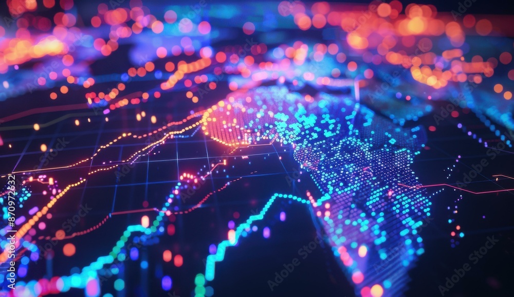 Poster glowing 3d rendering of the globe. ai.