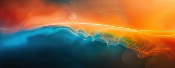 Blue and orange abstract background. AI.