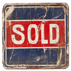 Obraz premium vintage disressed metal sold sign
