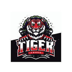 tiger head , tiger face, Angry Tiger head logo design