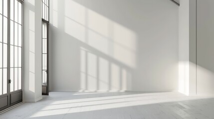 Fototapeta premium blank wall mockup in interior design living room, minimalistic scandinavian style interior, modern interior, empty wall mockup, blank canvas