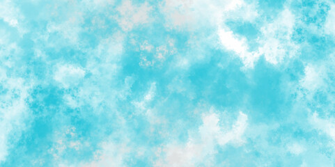 Beautiful cloudscape with natural white tiny clouds, shiny blue sky background  horizon spring morning sky with clouds background.  blue sky Watercolor background, Illustration, texture for  design.