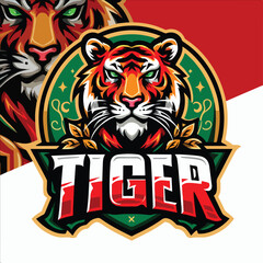 tiger head , tiger face, Angry Tiger head logo design