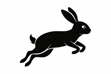 black and white rabbit silhouette, rabbit vector illustration, rabbit silhouette, animal silhouette isolated vector Illustration, png, rabbit  icon, cartoon rabbit