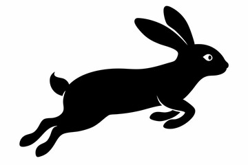 black and white rabbit silhouette, rabbit vector illustration, rabbit silhouette, animal silhouette isolated vector Illustration, png, rabbit  icon, cartoon rabbit