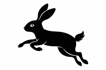 black and white rabbit silhouette, rabbit vector illustration, rabbit silhouette, animal silhouette isolated vector Illustration, png, rabbit  icon, cartoon rabbit