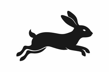 black and white rabbit silhouette, rabbit vector illustration, rabbit silhouette, animal silhouette isolated vector Illustration, png, rabbit  icon, cartoon rabbit