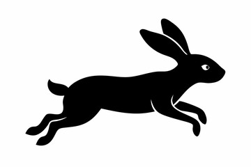 black and white rabbit silhouette, rabbit vector illustration, rabbit silhouette, animal silhouette isolated vector Illustration, png, rabbit  icon, cartoon rabbit