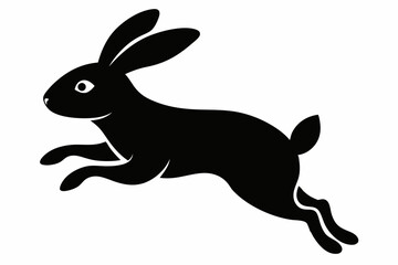black and white rabbit silhouette, rabbit vector illustration, rabbit silhouette, animal silhouette isolated vector Illustration, png, rabbit  icon, cartoon rabbit